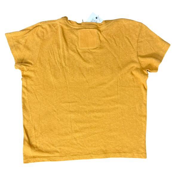 Mother Be Nice You Jerk Yellow Linen Sinful Tee Shirt T-Shirt size S NEW Tags - Picture 5 of 7